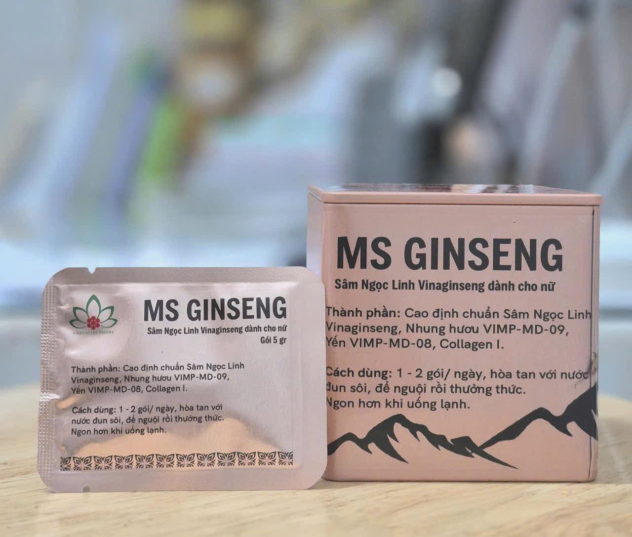 Hình: Sản phẩm MS GINSENG – Sâm Ngọc Linh Vinaginseng dành cho nữ