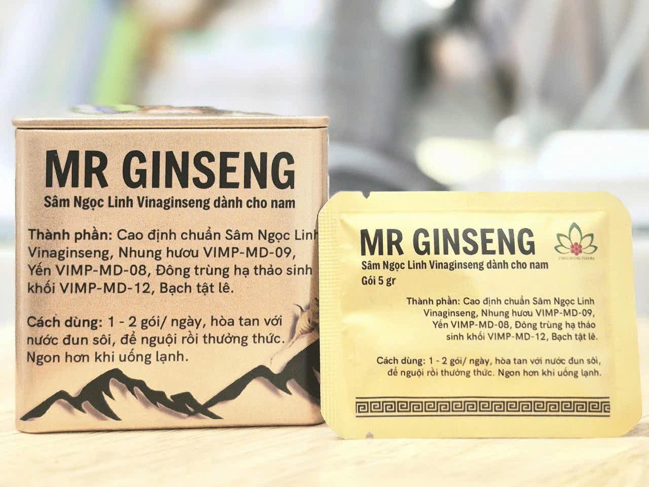 Hình: Sản phẩm MR GINSENG – Sâm Ngọc Linh Vinaginseng dành cho nam